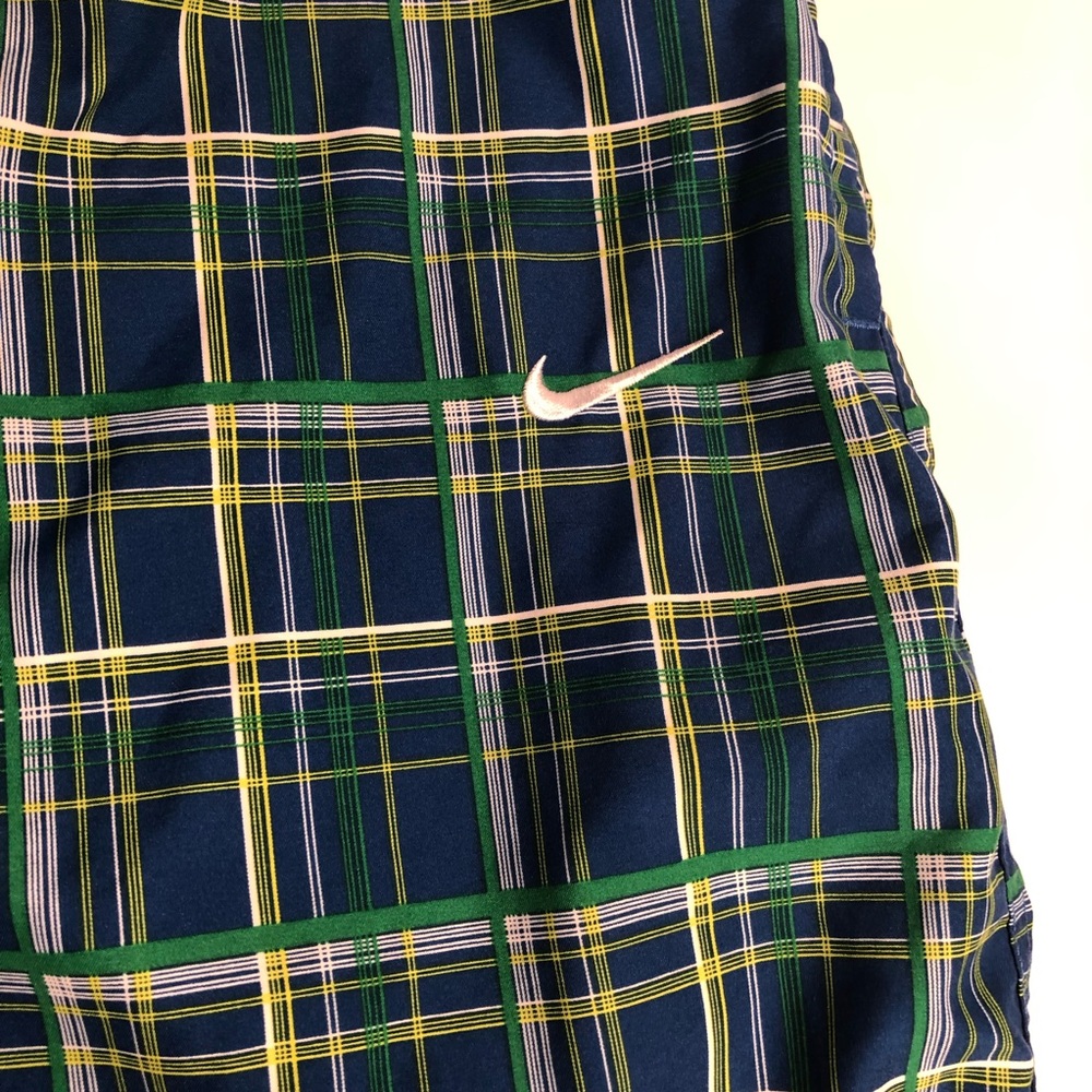 Men’s Nike L Adjustable Shorts Blue Green Plaid